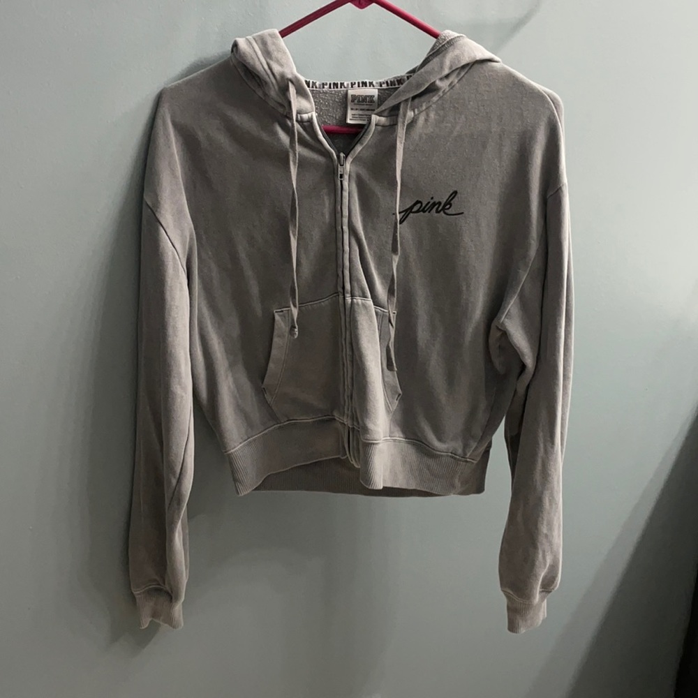 VS Pink cropped zip-up